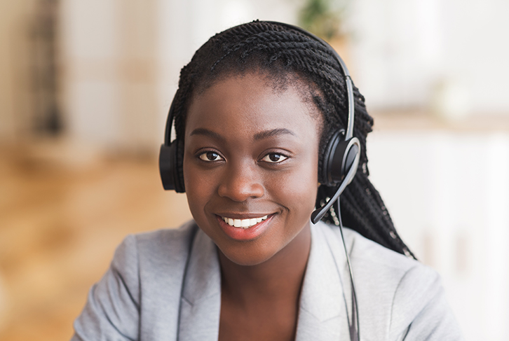 Young Woman at a Call Center